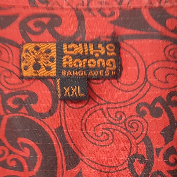 115) Men's red and button up shirt by Aarong. - Picture 2 of 2